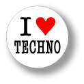 缶バッジ CBIL009 I LOVE TECHNO テクノ