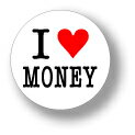 缶バッジ CBIL015 I LOVE MONEY マネー