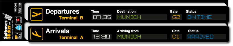 フライトインフォメーションステッカー ミュンヘン MUNICH KK005 空港 ステッカー 旅行 飛行機