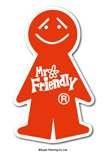 Mr.Friendly ミニステッカー 赤 レッド ミスターフレンドリー ステッカー LCS977 キャラクター グッズ
