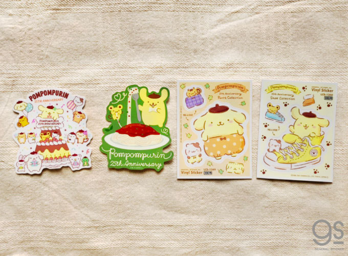 ポムポムプリン 25周年ステッカー パンツ アニバーサリー キャラクターステッカー サンリオ 記念 イラスト かわいい 人気 LCS1349 gs 公式グッズ