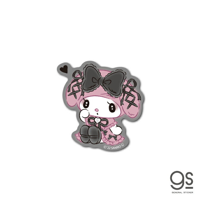 マイメロディステッカー ブラックリボン MY MELODY 真夜中のメロクロ サンリオ キャラクターステッカー SANRIO 病みかわ ゴスロリ 人気 スマホ デコ LCS1515 gs 公式グッズ