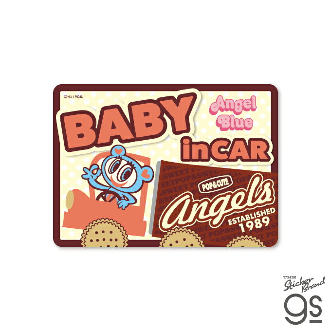 楽天ゼネラルステッカーエンジェルブルー 車用ステッカー BABY in CAR キャラクター ANGEL BLUE 平成 カワイイ gs 公式グッズ NAR-019