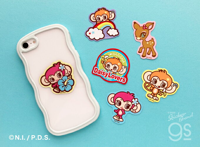 ゼネラルステッカーのデイジーラバーズ ダイカットミニステッカー I LOVE BANANA キャラクター DAISY LOVERS 平成 カワイイ gs 公式グッズ NAR-027｜アングル3