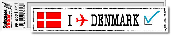 楽天ゼネラルステッカーフットプリントステッカー FP007 デンマーク DENMARK スーツケース ステッカー 旅行 目印 国 国旗 海外 トラベル グッズ