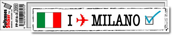 楽天ゼネラルステッカーフットプリントステッカー FP016-02 ミラノ MILANO スーツケース ステッカー 旅行 目印 国 国旗 海外 トラベル グッズ