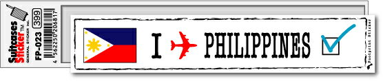 楽天ゼネラルステッカーフットプリントステッカー FP023 フィリピン PHILIPPINES スーツケース ステッカー 旅行 目印 国 国旗 海外 トラベル グッズ