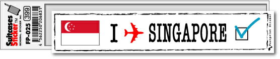 楽天ゼネラルステッカーフットプリントステッカー FP025 シンガポール SINGAPORE スーツケース ステッカー 旅行 目印 国 国旗 海外 トラベル グッズ