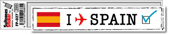 楽天ゼネラルステッカーフットプリントステッカー FP027 スペイン SPAIN スーツケース ステッカー 旅行 目印 国 国旗 海外 トラベル グッズ