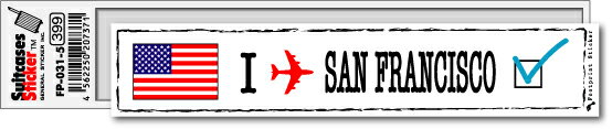 楽天ゼネラルステッカーフットプリントステッカー FP031-05 サンフランシスコ SAN FRANCISCO スーツケース ステッカー 旅行 目印 国 国旗 海外 トラベル グッズ