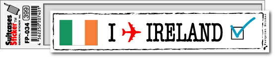 フットプリントステッカー FP034 アイルランド IRELAND スーツケース ステッカー 旅行 目印 国 国旗 海外 トラベル グッズ