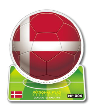 NF-006/デンマーク/サッカーボールステッカー/ ワールドカップ W杯 スポーツ観戦に！