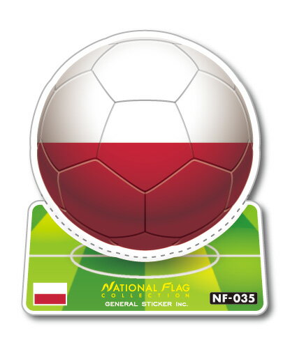 サッカーボールステッカー ポーランド POLAND NF035 サッカー ワールドカップ W杯 スポーツ 国旗 フラッグ 旅行 観戦グッズ