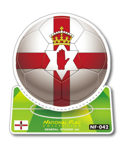 サッカーボールステッカー 北アイルランド NORTHERN IRELAND NF042 サッカー ワ ...