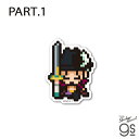 【PART.1】 全40種 ピクセルワンピース ミニサイズ ONE PIECE ドット絵 アニメ キャラクターステッカー OPXS1 gs 公式グッズ