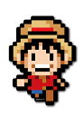 ピクセルワンピース ステッカー ルフィ ノーマルサイズ OPX001 ONE PIECE ドット絵 漫画 アニメ キャラクター グッズ