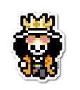 ピクセルワンピース ステッカー ブルック 新世界ver ミニサイズ OPX018S ONE PIECE ドット絵 漫画 アニメ キャラクター グッズ