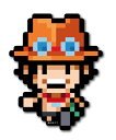 ピクセルワンピース ステッカー エース ノーマルサイズ OPX026 ONE PIECE ドット絵 漫画 アニメ キャラクター グッズ