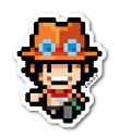 ピクセルワンピース ステッカー エース ミニサイズ OPX026S ONE PIECE ドット絵 漫画 アニメ キャラクター グッズ