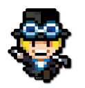 ピクセルワンピース ステッカー サボ ノーマルサイズ OPX027 ONE PIECE ドット絵 漫画 アニメ キャラクター グッズ