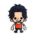 ONE PIECE ワンピース×パンソンワークスコラボステッカー PWS052 エース 幼少期 Lサイズ 漫画 アニメ 公式グッズ