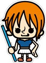 ONE PIECE ワンピース×パンソンワークスコラボステッカー PWS003 ナミ Lサイズ 漫画 アニメ 公式グッズ