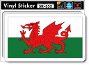SK352 国旗ステッカー ウェールズ WALES