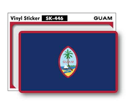 SK446 国旗ステッカー グアム 島旗 GUA