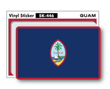 SK446 国旗ステッカー グアム 島旗 GUAM 100円国旗 旅行 スーツケース 車 PC スマホ