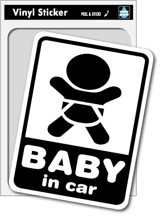 樂天商城 - SK016 Baby in car white ベビーインカー 車 出産祝い こども BABY ベビー ステッカー