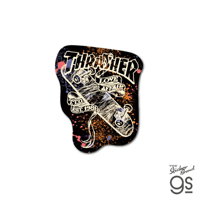 Rakuten - THRASHER ダイカットステッカー True' Til Death スラッシャー ロゴ スケボー ブランド ストリート スマホ スーツケース gs 公式グッズ THR015