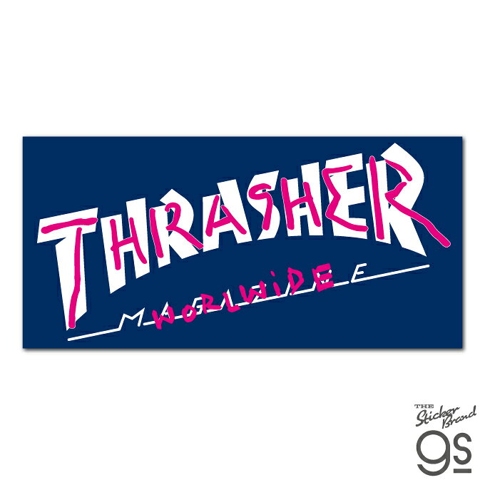 THRASHER ビッグサイズステッカー TRADMARK スラッシャー ロゴ スケボー ブランド ストリート 車 スーツケース gs 公式グッズ THR023
