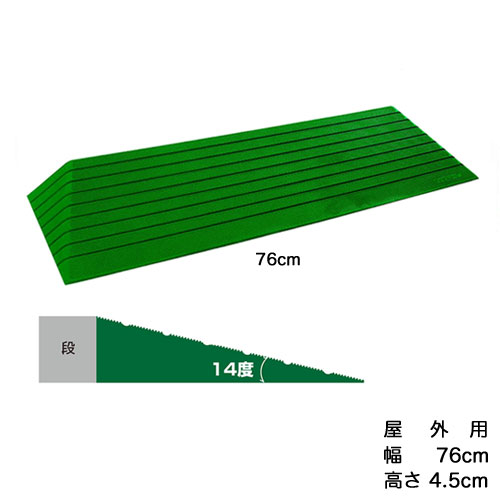 ［直送品］段差スロープ　ダイヤスロープ　屋外用シンエイテクノDSO76-45　幅76cm高さ4.5cm段差解消スロープW462042［直送品以外と同梱不可］