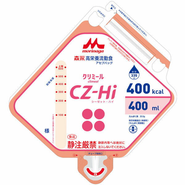 CZ-Hi アセプバッグ （400ml×16個）熱量400kcal 森永 クリニコ シーゼットハイ あずき風味 経管栄養 流動食