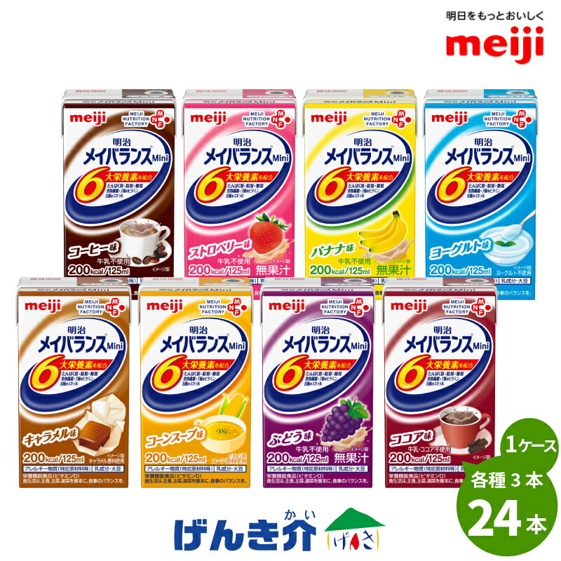 明治 メイバランス Mini ミニ 24本 アソート BOX あす楽対応！ 125ml 200kcal 高カロリー食品 濃厚流動食