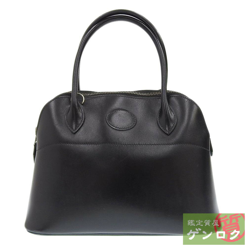 【中古】HERMES エルメス ボリード25 2WAYハンドバッグ ハンドバッグ ブラック 黒 ボックスカーフ □E刻印(2001) レディース【質屋】【代引き手数料無料】