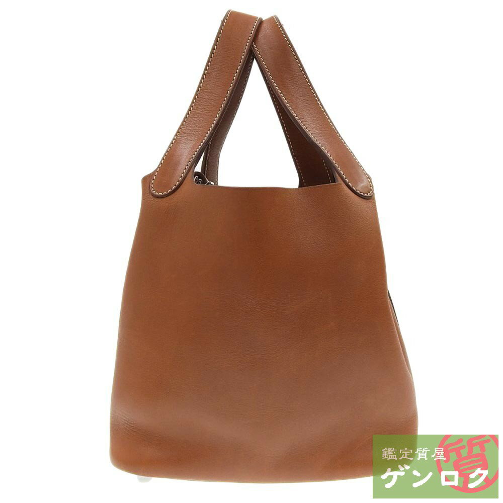 【中古】HERMES エルメス ピコタン ハンドバッグ ブラウン バレニア □L刻印(2008) レディース【質屋】【代引き手数料無料】