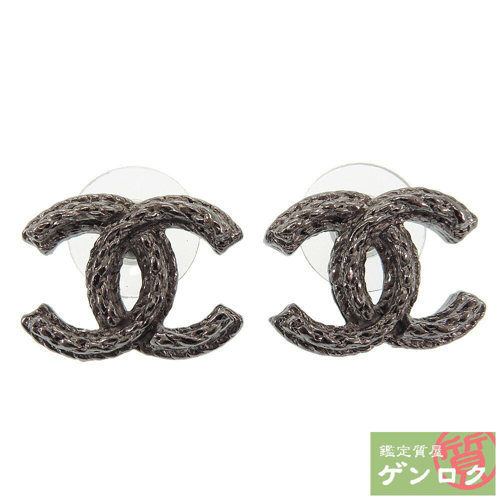 【中古】 シャネル ココマーク ロープデザイン ピアス メタル メタリック CHANEL 【質屋】【代引き手数料無料】