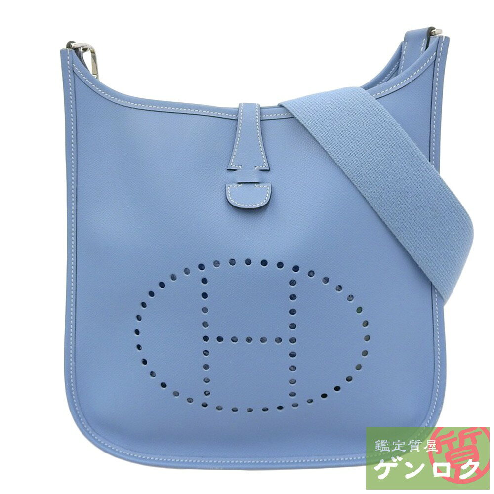 【中古】 エルメス エヴリン ショルダーバッグ I□（2005）クレマンスレザー ブルージーン ショルダーバッグ HERMES【質屋】【代引き手数料無料】のサムネイル