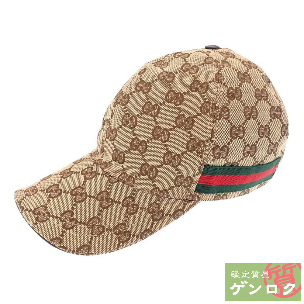 【中古】 グッチ GGキャンバス ベースボールキャップ キャップ 200035・539517 茶 ブラウン ポリエステル キャップ GUCCI【質屋】【代引き手数料無料】