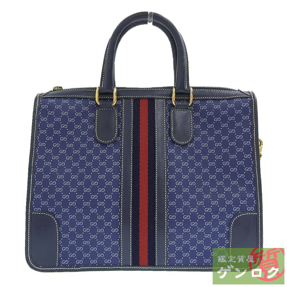 【中古】 グッチ オールドグッチ 2WAYバッグ ショルダーバッグ PVC レザー ブルー レディース GUCCI【質屋】【代引き手数料無料】