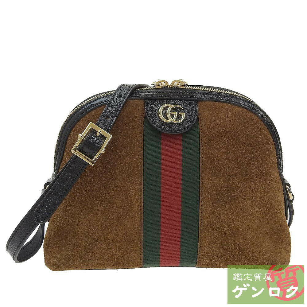 【中古】 グッチ シェリーライン ショルダーポーチ ショルダーバッグ 499621 スエード ブラウン系 レディース GUCCI【質屋】【代引き手数料無料】