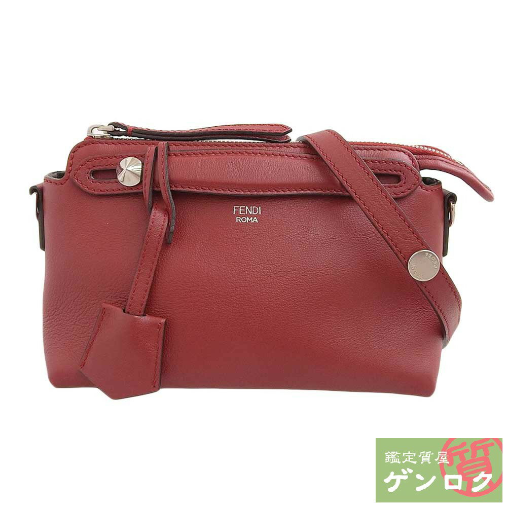 【中古】 フェンディ ミニバイザウェイ ショルダーバッグ ショルダーポシェット レザー レッド 赤 レディース FENDI【質屋】【代引き手数料無料】