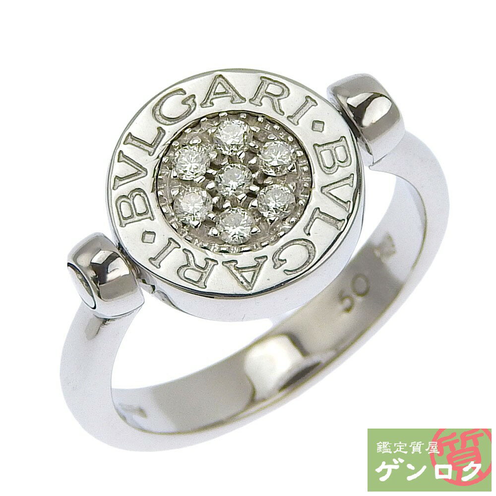 【中古】BVLGARI ブルガリ フラップ リング 指輪 750 K18WG オニキス ダイヤモンド #50 10号 レディース【質屋】【代引き手数料無料】