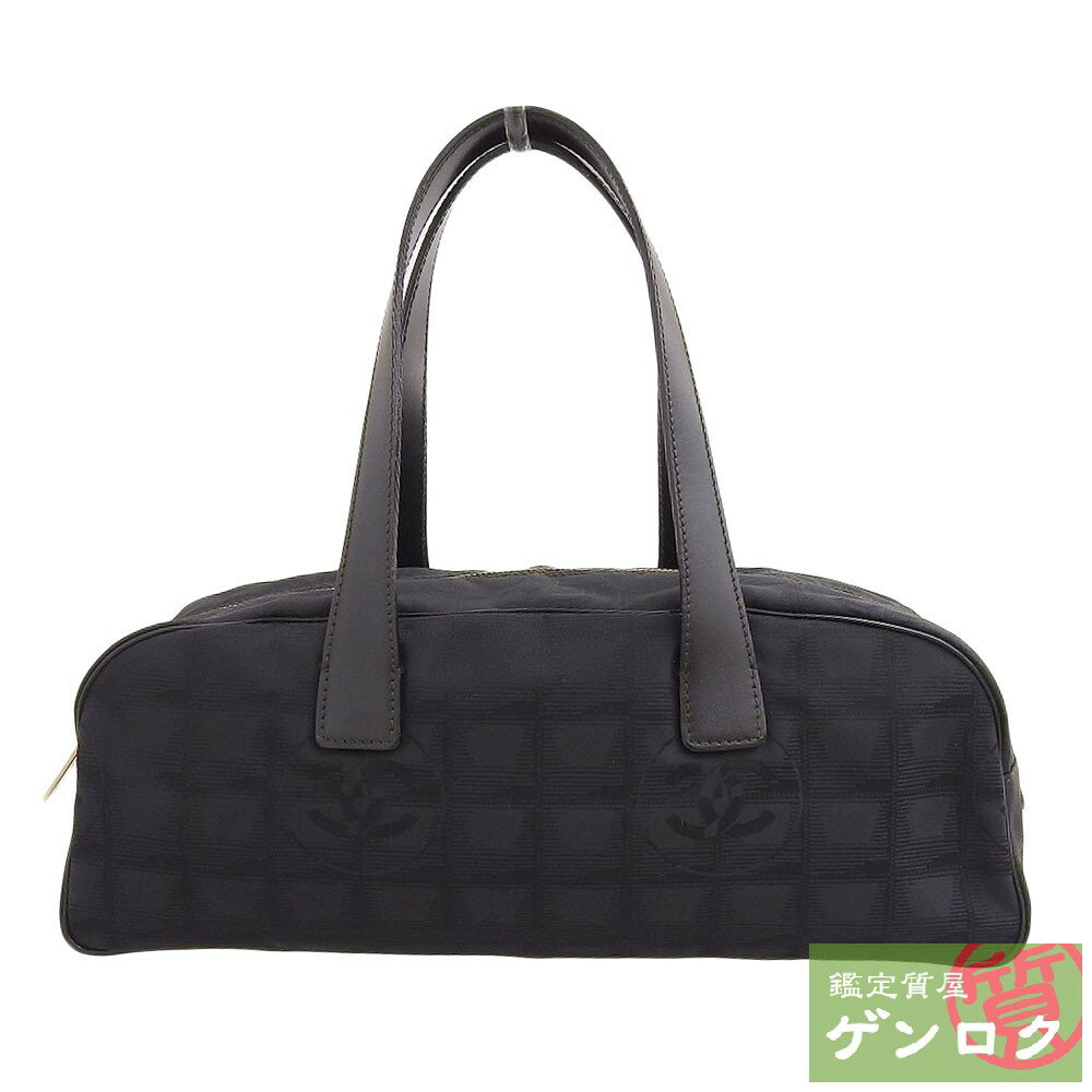 【中古】 シャネル ニュートラベルライン ミニボストン ハンドバッグ 10番台 ナイロン ブラック 黒 レディース CHANEL【質屋】【代引き手数料無料】