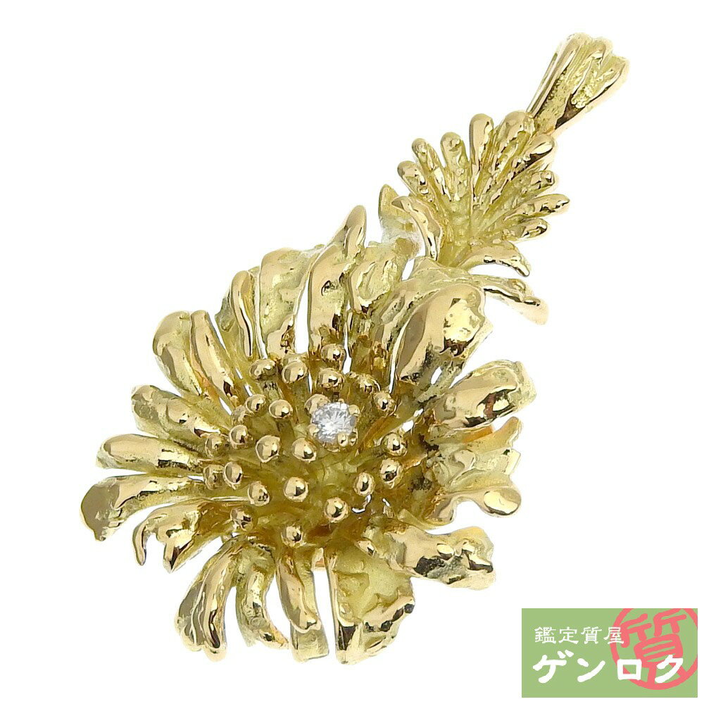 【中古】Chaumet ショーメ フラワーモチーフ ペンダントトップ 750 K18YG レディース【質屋】【代引き手数料無料】