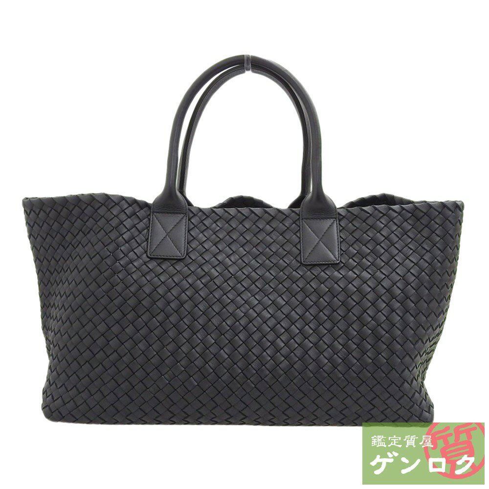 【中古】BOTTEGAVENETA ボッテガヴェネタ イントレチャートリミテッドエディション トートバッグ ショルダーバッグ 限定品 ブラック メンズ レディース【質屋】【代引き手数料無料】