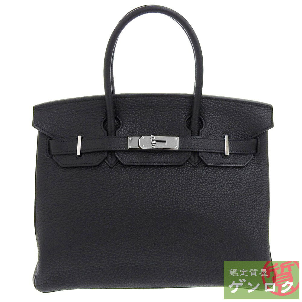 【中古】HERMES エルメス バーキン30 ハンドバッグ ブラック トリヨンクレマンス □L刻印(2008年) レディース【質屋】【代引き手数料無料】