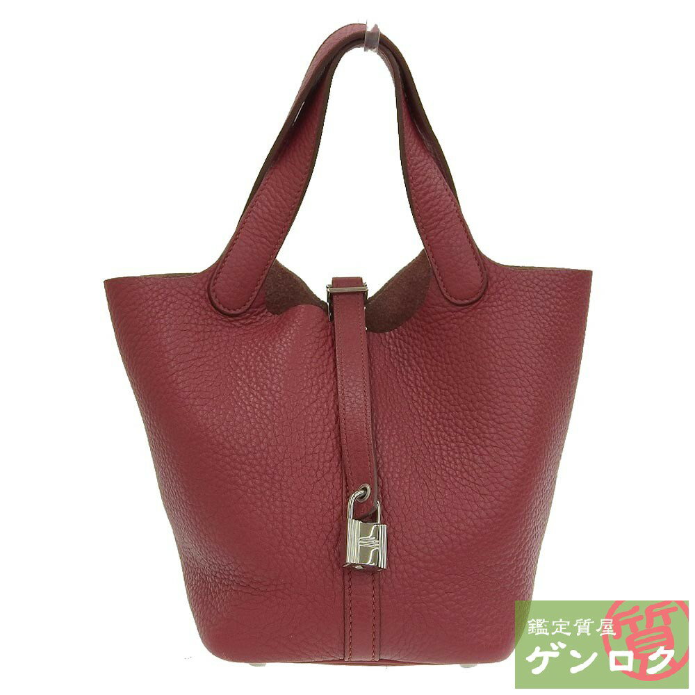 【中古】HERMES エルメス ピコタンロックPM ハンドバッグ レッド レザー □R刻印 (2014年) レディース【質屋】【代引き手数料無料】