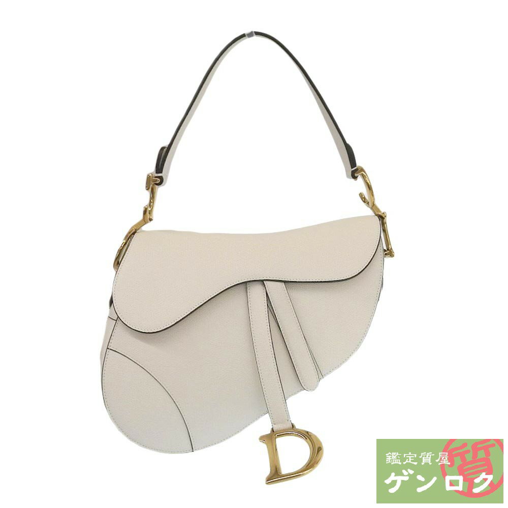 【中古】Dior ディオール サドルバッグ ワンショルダーバッグ 肩掛け レザー ホワイト レディース【質屋】【代引き手数料無料】のサムネイル